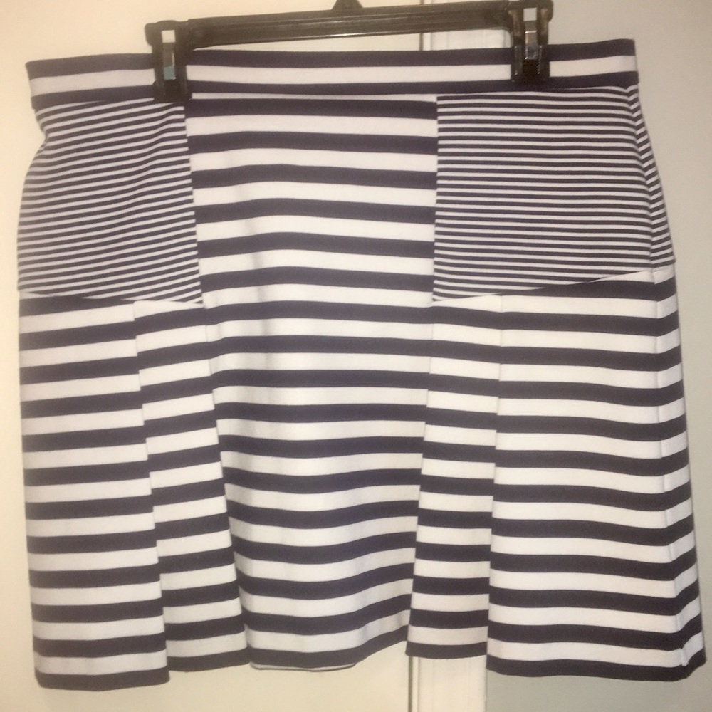 Michael Kors Zip Detail Stripe Ponte Skirt